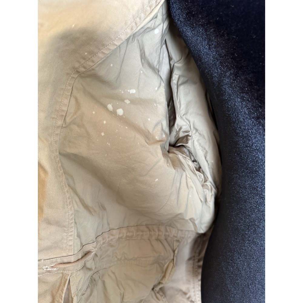 Polo Ralph Lauren Military Field Jacket Tan Khaki Herringbone Twill Patches L - Picture 13 of 16